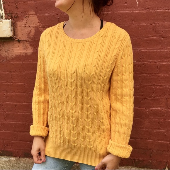 St. John's Bay Sweaters - St Johns Bay Yellow Chunky Knit Oversized Sweater